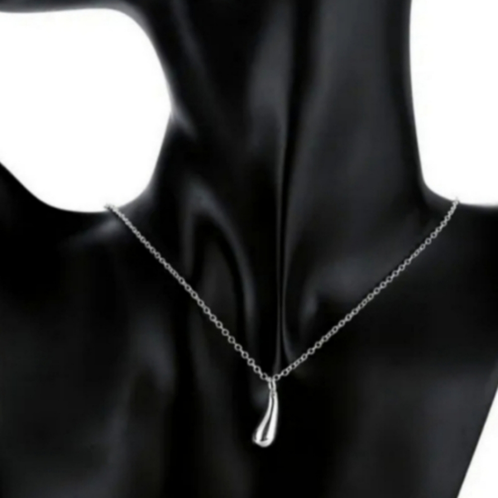 925 Sterling Silver Waterdrop Jewelry Set Bracelet Necklace Earrings Ring - Picture 13 of 16